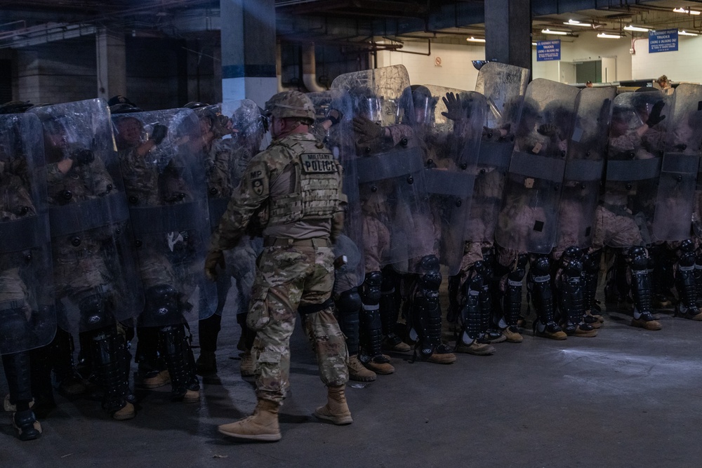 U.S. Marines, U.S. Army National Guard, HSI personnel rehearse non-lethal tactics