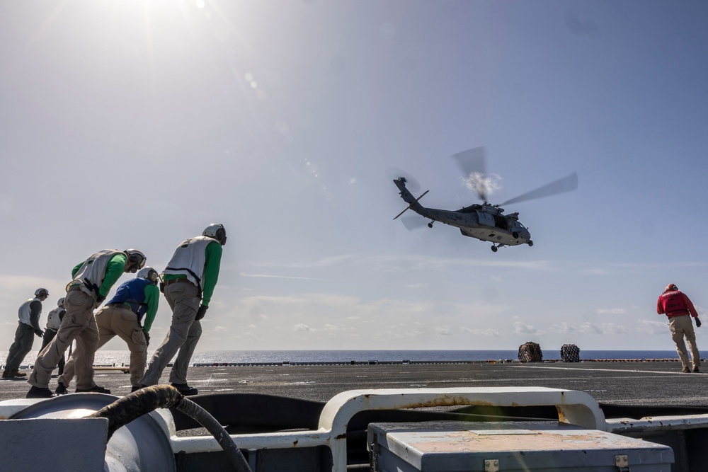 USS Iwo Jima Conducts a Replenishment At Sea