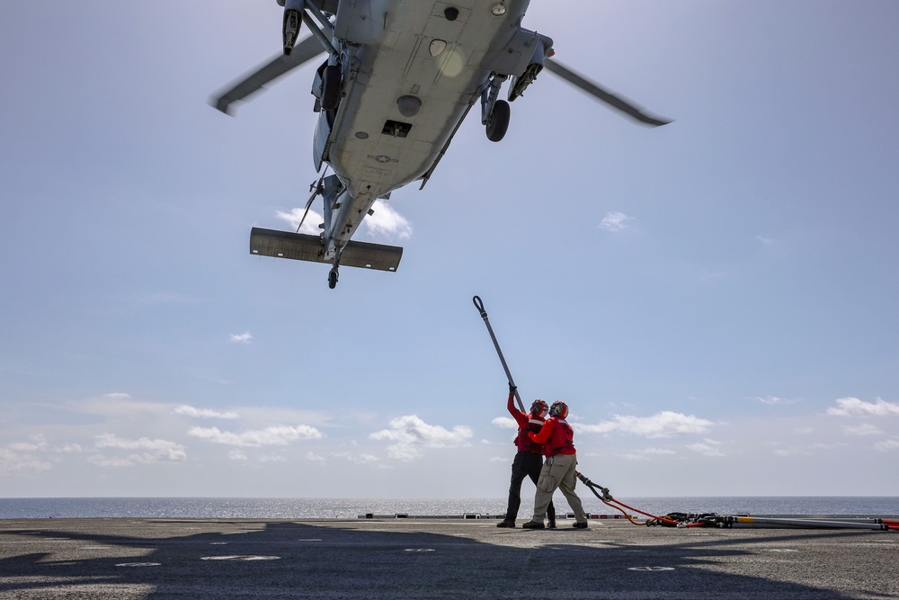 USS Iwo Jima Conducts a Replenishment At Sea