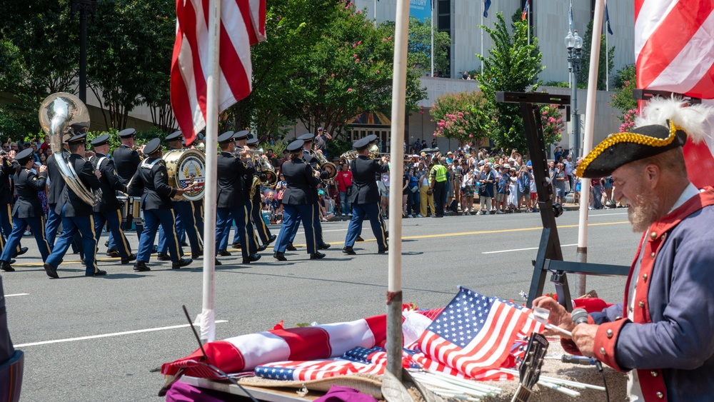 257th Army Band parades for Independence Day