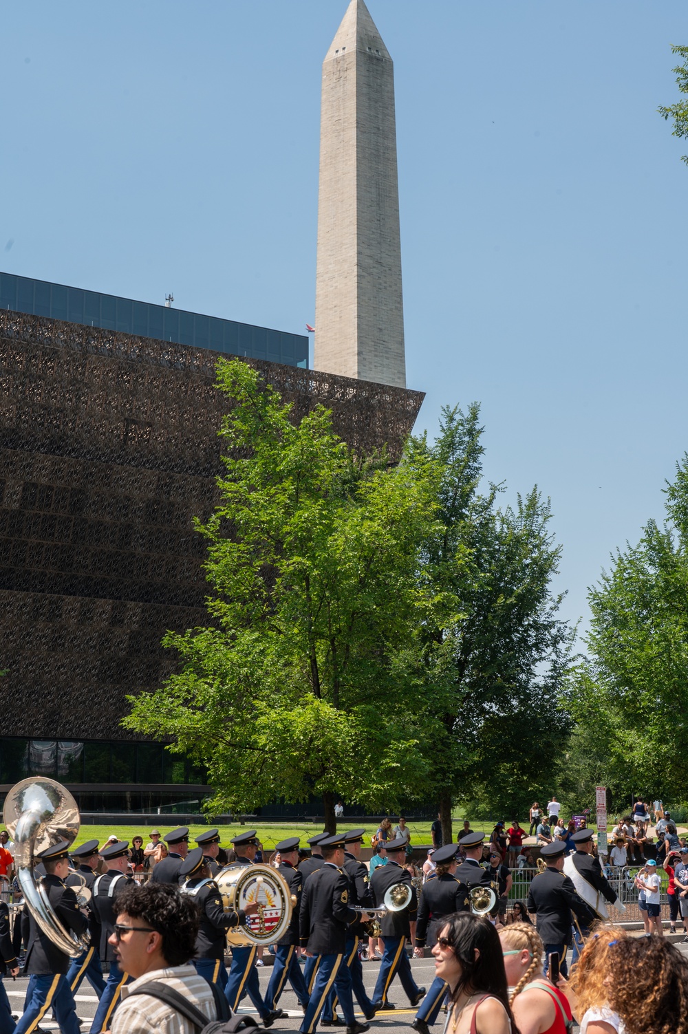 257th Army Band parades for Independence Day