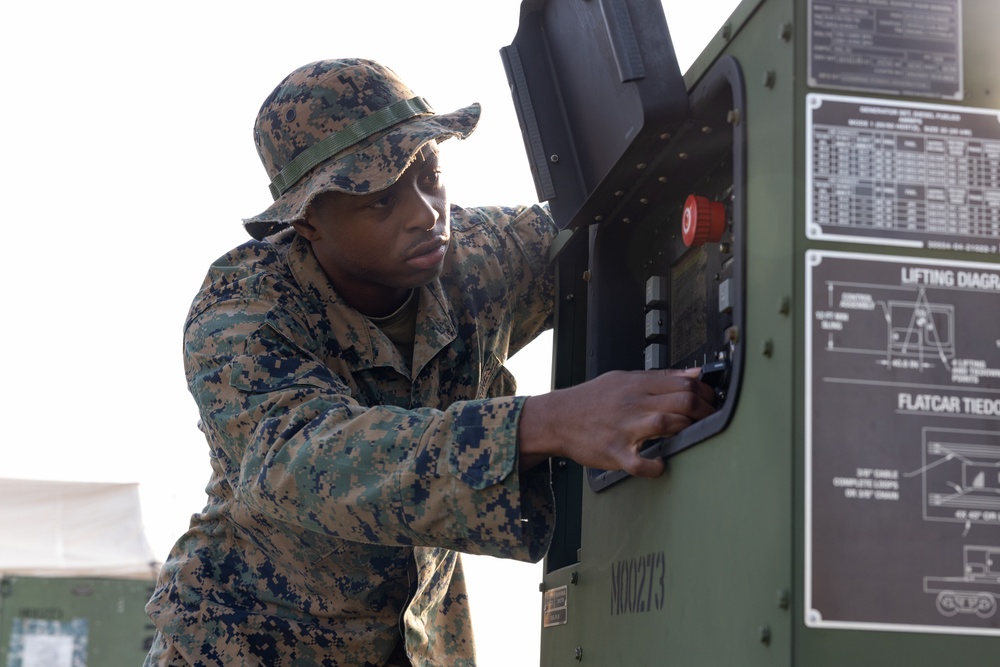 U.S. Marines with MWSS-273 set up expeditionary air conditioning during Atlantic Alliance 2025