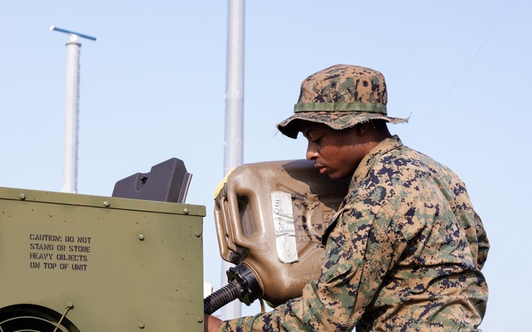 U.S. Marines with MWSS-273 set up expeditionary air conditioning during Atlantic Alliance 2025