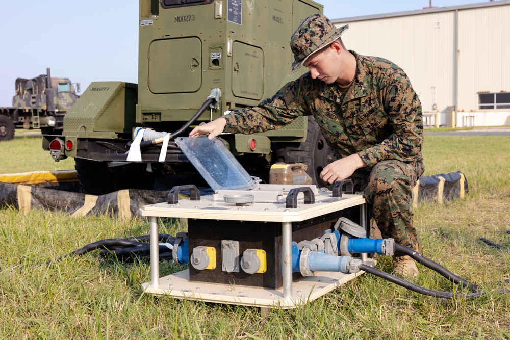 U.S. Marines with MWSS-273 set up expeditionary air conditioning during Atlantic Alliance 2025