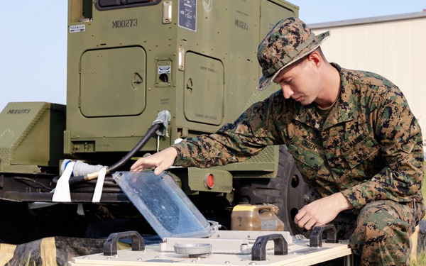 U.S. Marines with MWSS-273 set up expeditionary air conditioning during Atlantic Alliance 2025