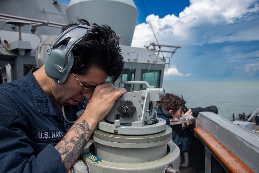 USS Gridley Transits The Strait Of Malacca