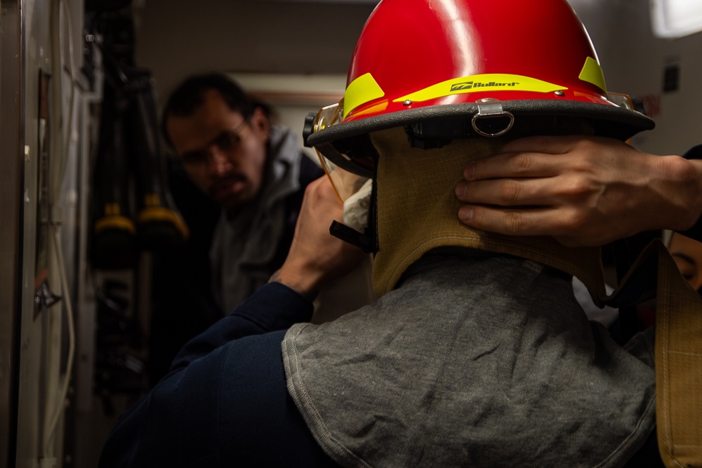 USS Gridley Damage Control Drill