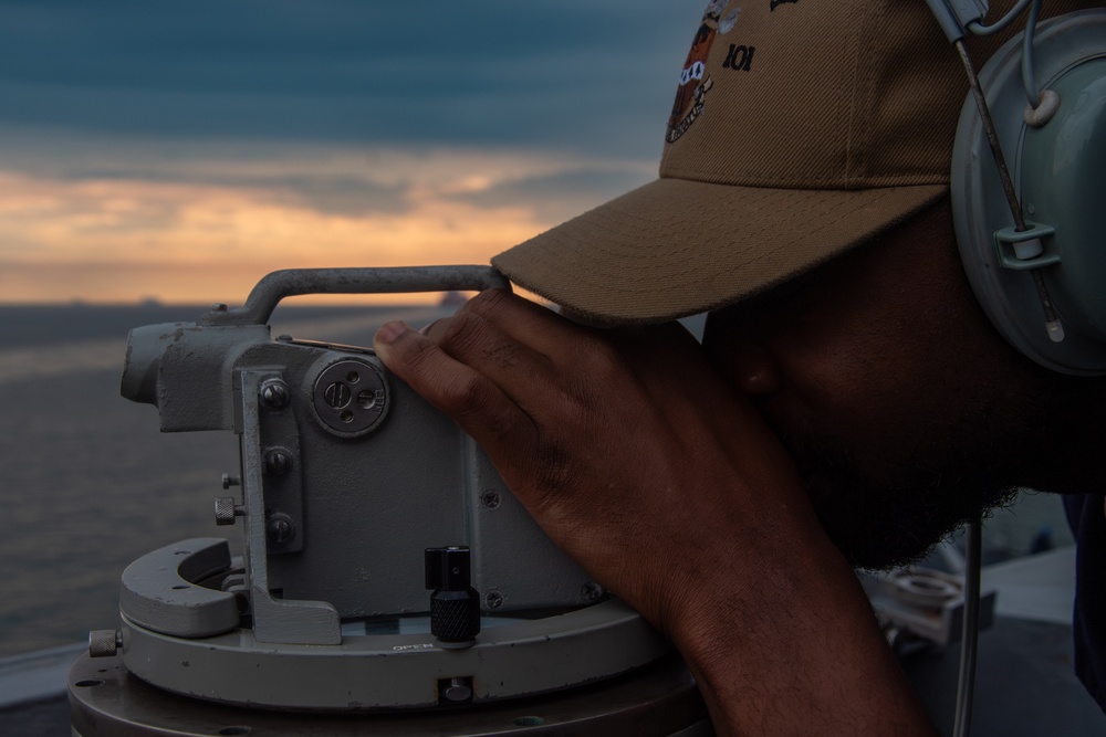 USS Gridley Transits The Strait Of Malacca