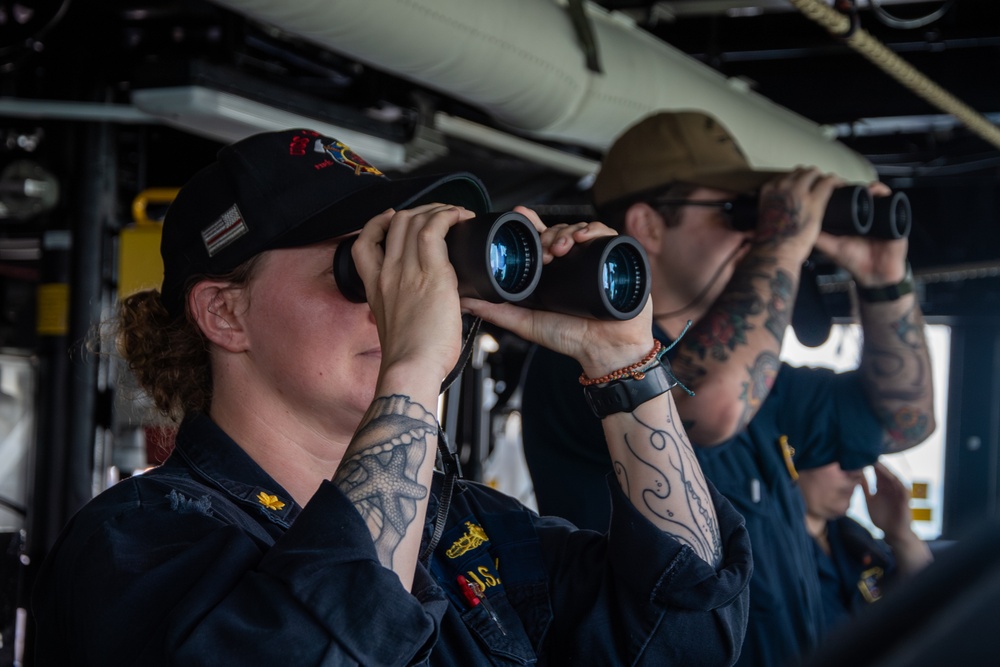 USS Gridley Transits The Strait Of Malacca