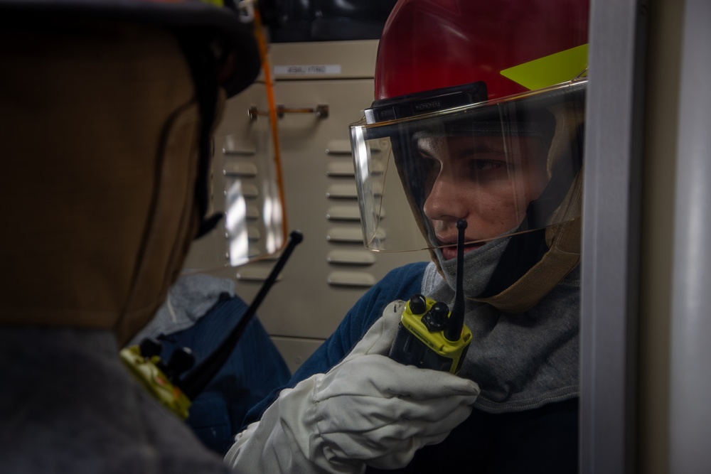USS Gridley Damage Control Drill