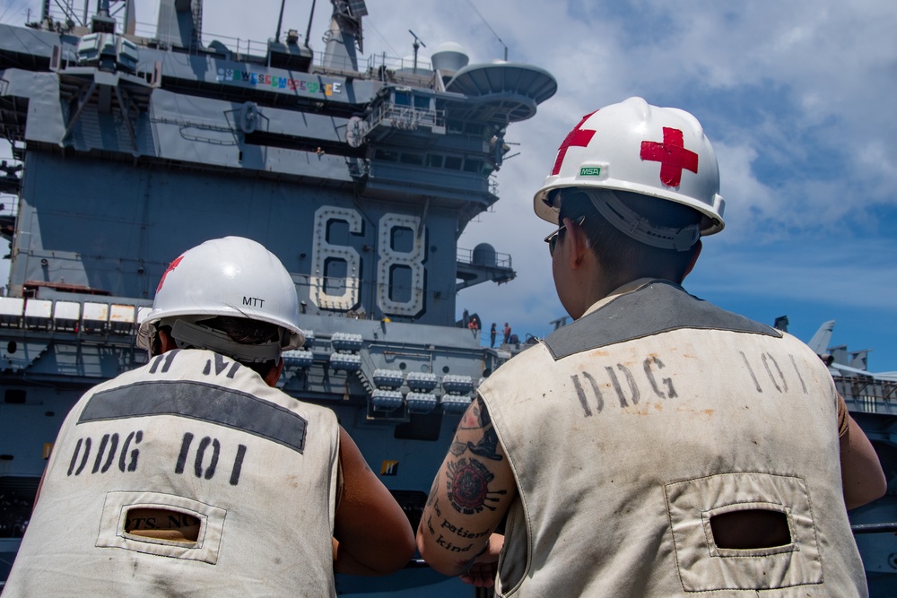 USS Gridley Replenishment At Sea