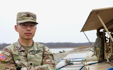Spc. Brian Tiet at Tactical Water Purification Training