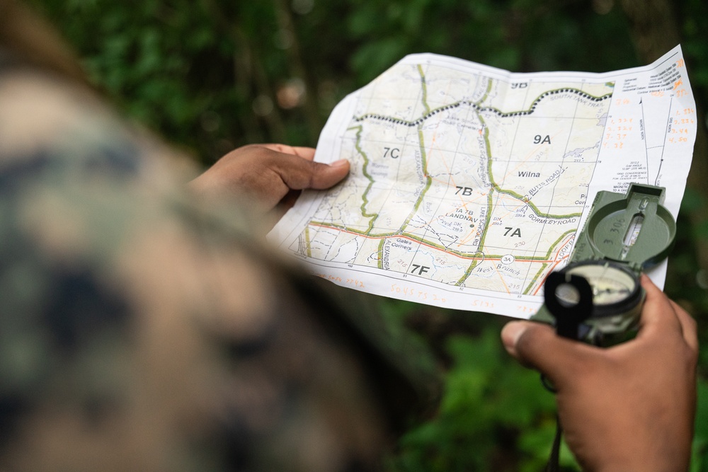 U.S. Marines participate in a land navigation course during Atlantic Alliance 25