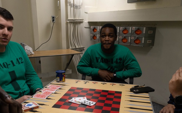 USS Gerald R. Ford Sailors Play Cards