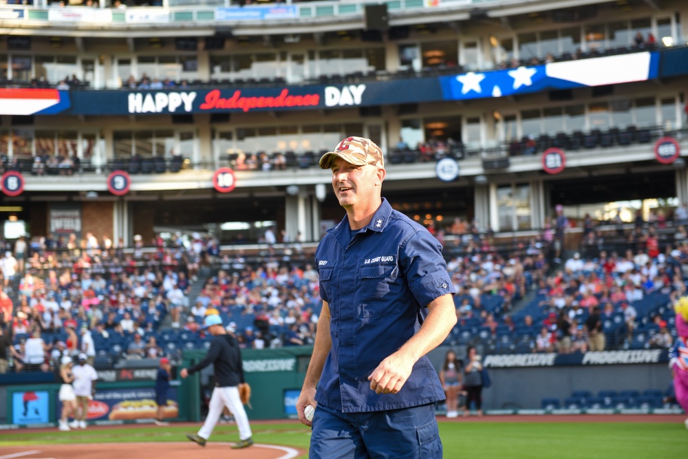 Coast Guard honored in Cleveland with Major League Baseball first pitch