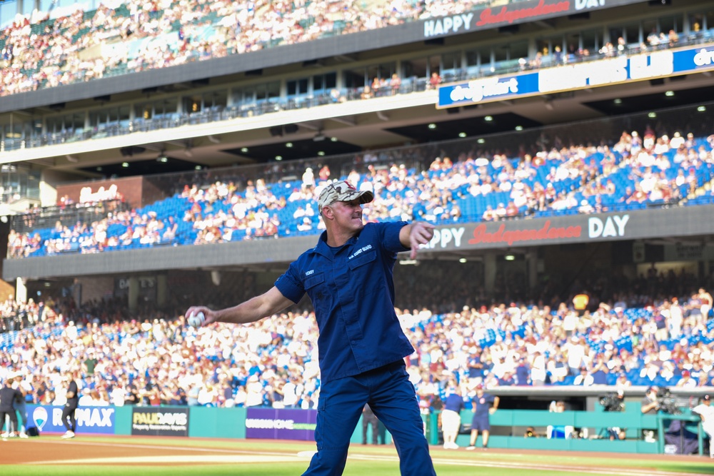 Coast Guard honored in Cleveland with Major League Baseball first pitch