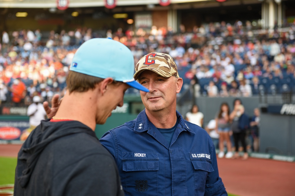 Coast Guard honored in Cleveland with Major League Baseball first pitch