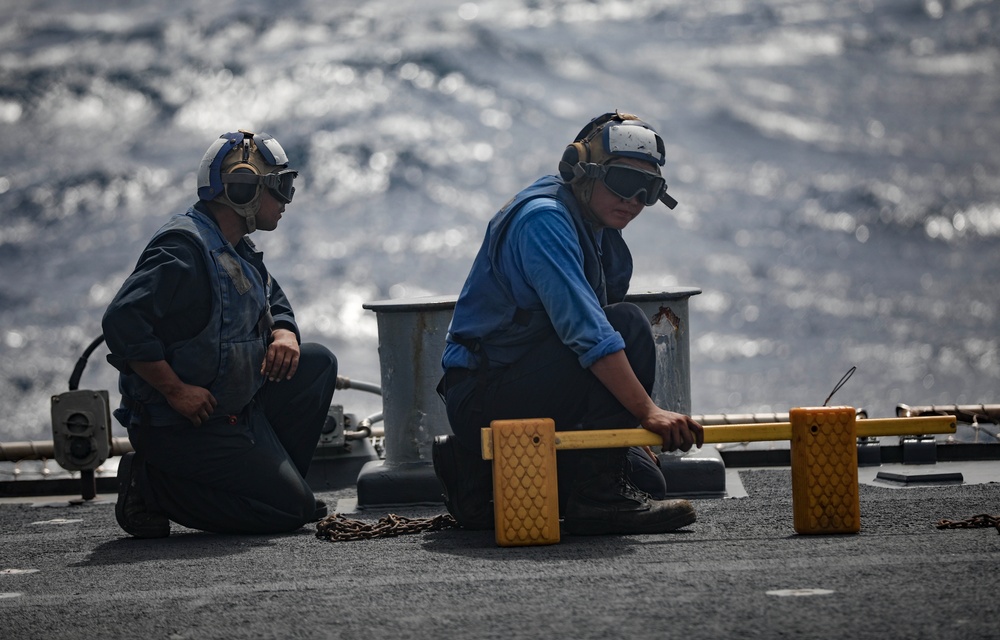 USS Milius conducts operations in the U.S. Central Command area of responsibility as part of the Carl Vinson Carrier Strike Group