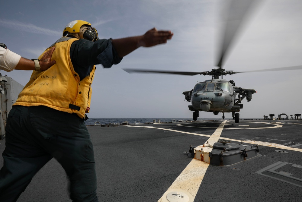 USS Milius conducts operations in the U.S. Central Command area of responsibility as part of the Carl Vinson Carrier Strike Group
