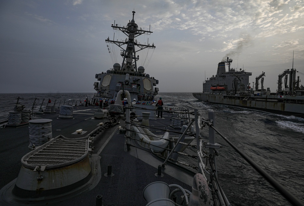 USS Milius conducts operations in the U.S. Central Command area of responsibility as part of the Carl Vinson Carrier Strike Group