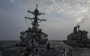 USS Milius conducts operations in the U.S. Central Command area of responsibility as part of the Carl Vinson Carrier Strike Group