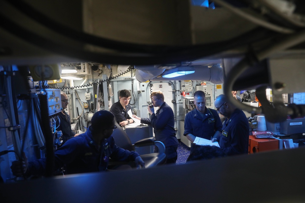 USS Milius conducts operations in the U.S. Central Command area of responsibility as part of the Carl Vinson Carrier Strike Group