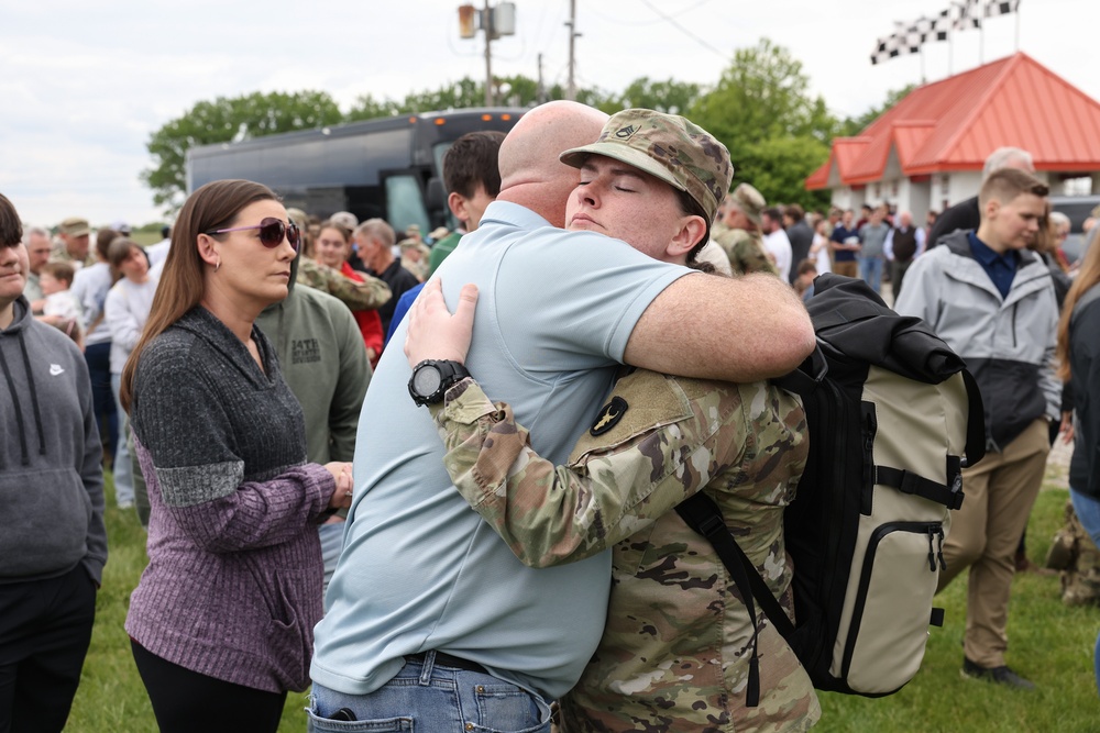 Red Bull Soldier shares a moment before deployment