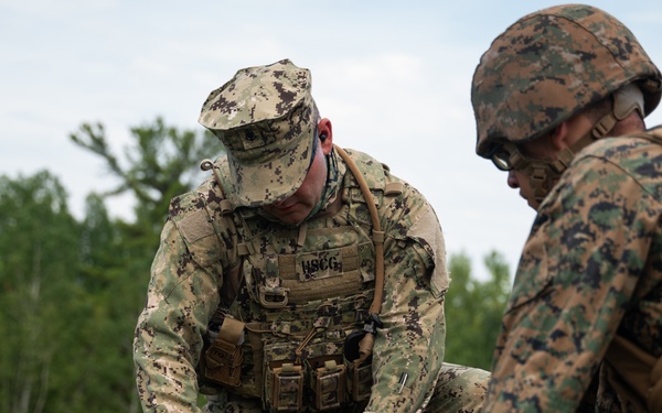 U.S. Coast Guardsmen with PSU 309 and Marines with 4th MAW participate in a joint live-fire machine gun range during Atlantic Alliance 25