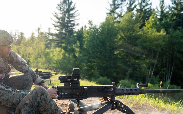 U.S. Coast Guardsmen with PSU 309 and Marines with 4th MAW participate in a joint live-fire machine gun range during Atlantic Alliance 25