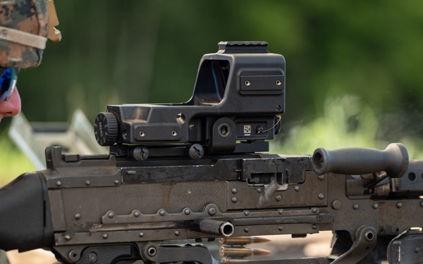 U.S. Coast Guardsmen with PSU 309 and Marines with 4th MAW participate in a joint live-fire machine gun range during Atlantic Alliance 25