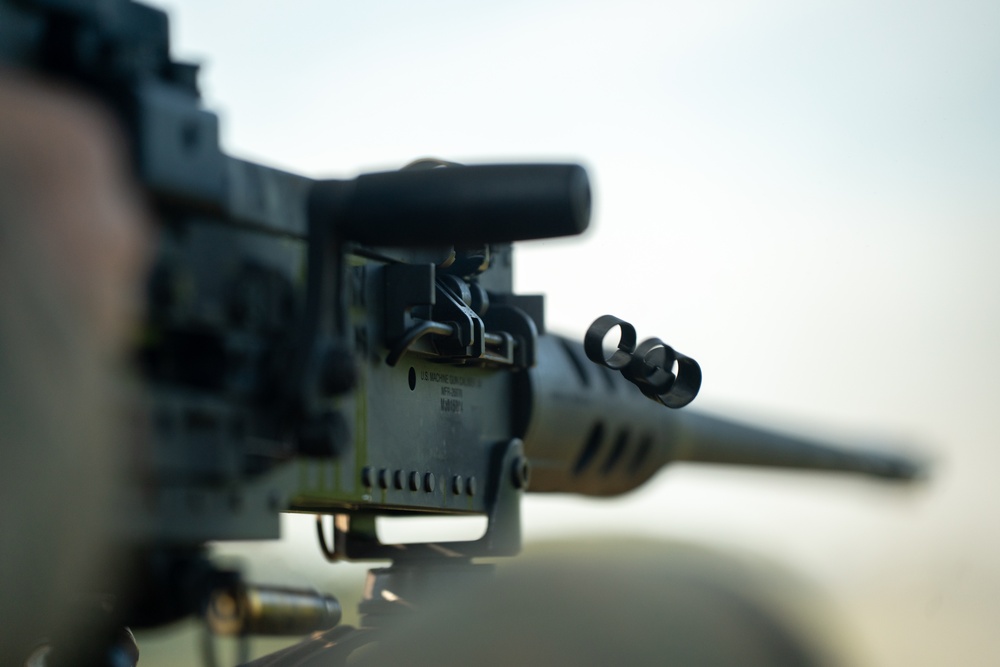 U.S. Coast Guardsmen with PSU 309 and Marines with 4th MAW participate in a joint live-fire machine gun range during Atlantic Alliance 25