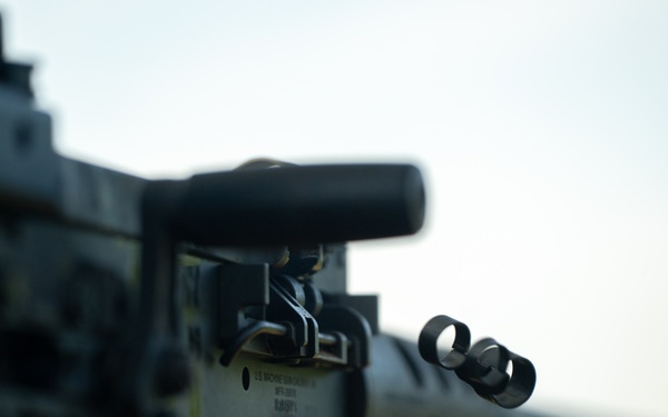 U.S. Coast Guardsmen with PSU 309 and Marines with 4th MAW participate in a joint live-fire machine gun range during Atlantic Alliance 25