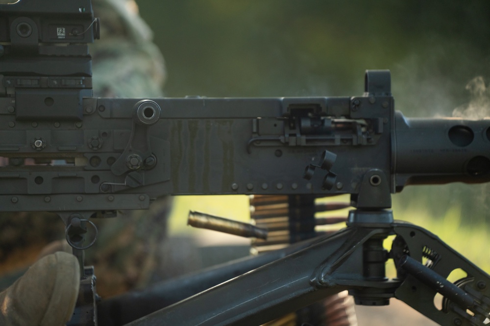 U.S. Coast Guardsmen with PSU 309 and Marines with 4th MAW participate in a joint live-fire machine gun range during Atlantic Alliance 25