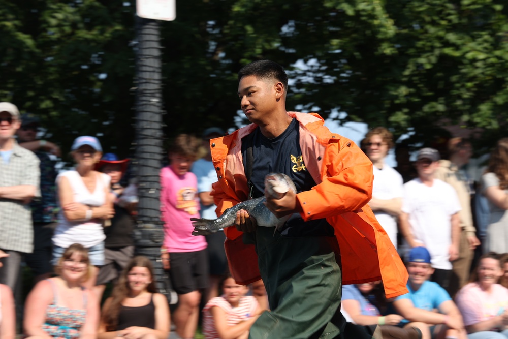 USS Farragut Competes in the Codfish Relay