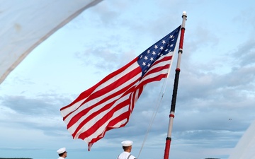 USS Farragut Perform Colors for Independence Day
