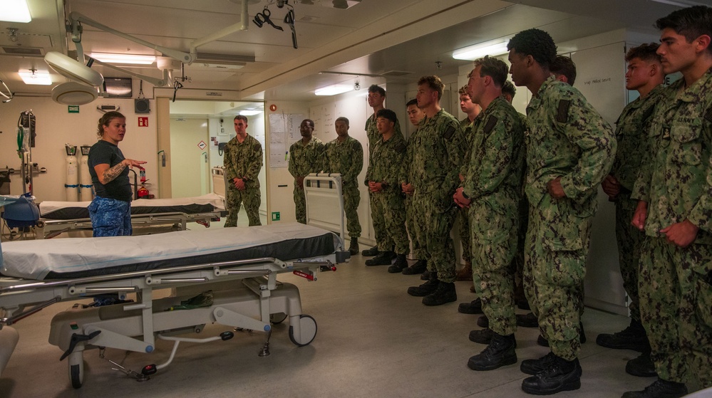 USS New York And Johan De Witt Crews Cross-Deck For Tours During Atlantic Alliance