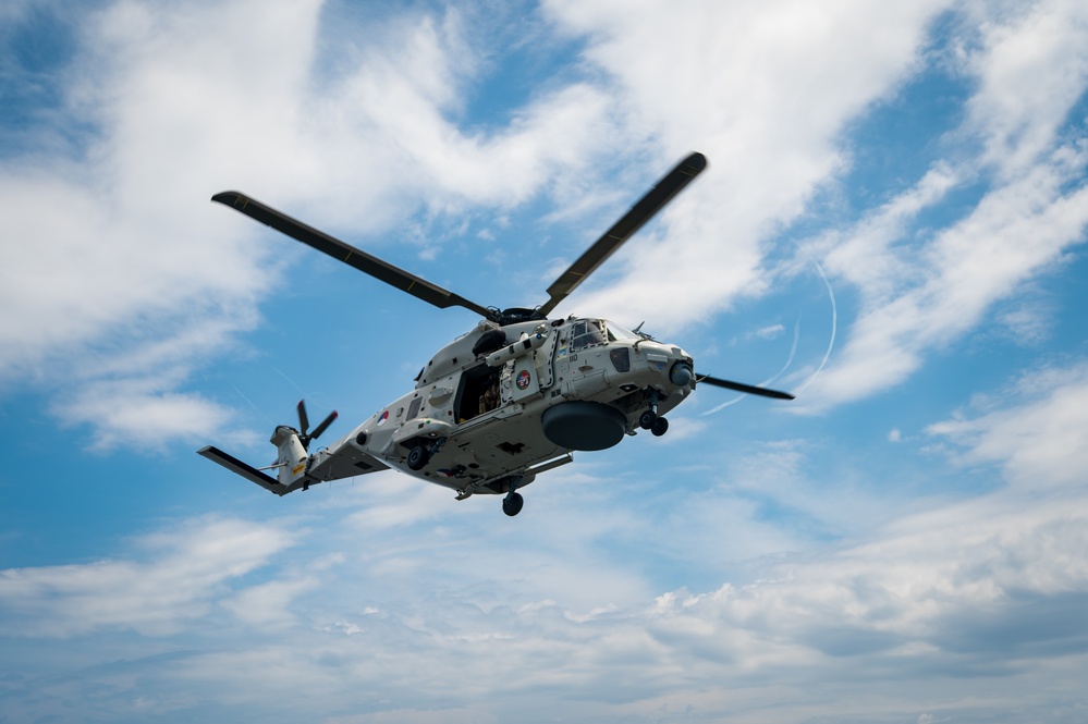 USS New York And Johan De Witt Crews Cross-Deck For Tours During Atlantic Alliance