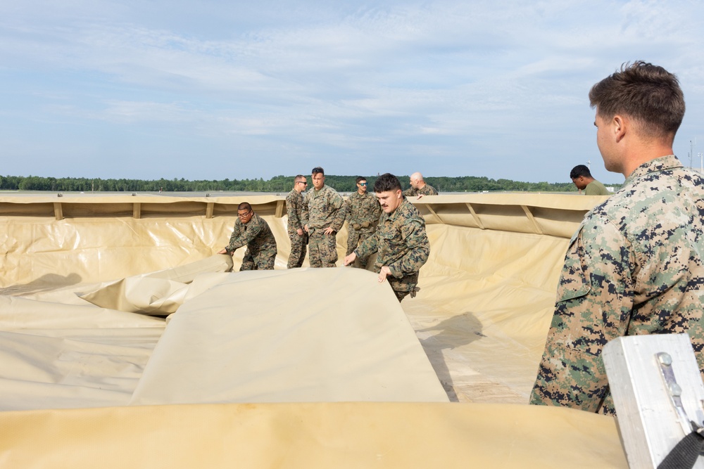 U.S. Marines with MWSS-273 set up a forward arming and refueling point during Atlantic Alliance 2025