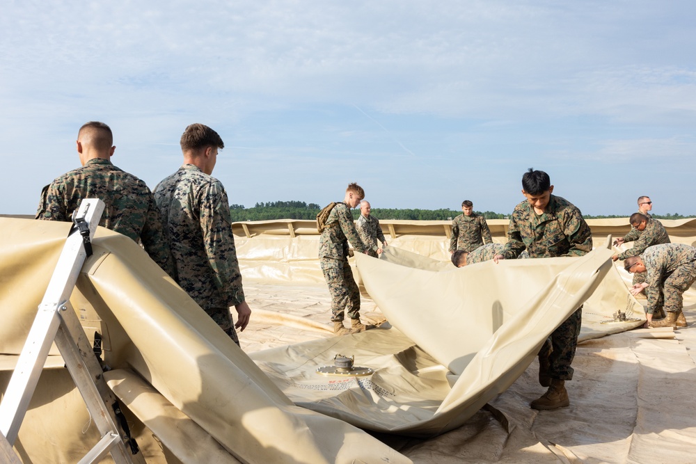 U.S. Marines with MWSS-273 set up a forward arming and refueling point during Atlantic Alliance 2025