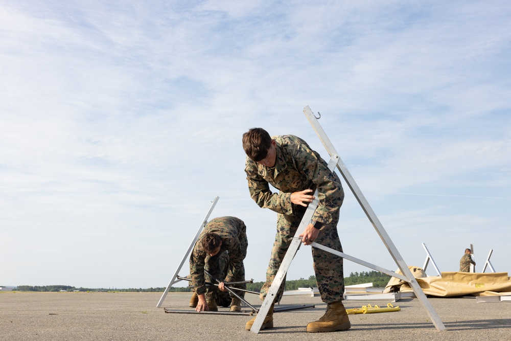U.S. Marines with MWSS-273 set up a forward arming and refueling point during Atlantic Alliance 2025