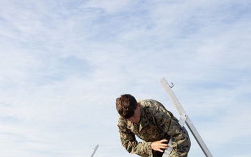 U.S. Marines with MWSS-273 set up a forward arming and refueling point during Atlantic Alliance 2025