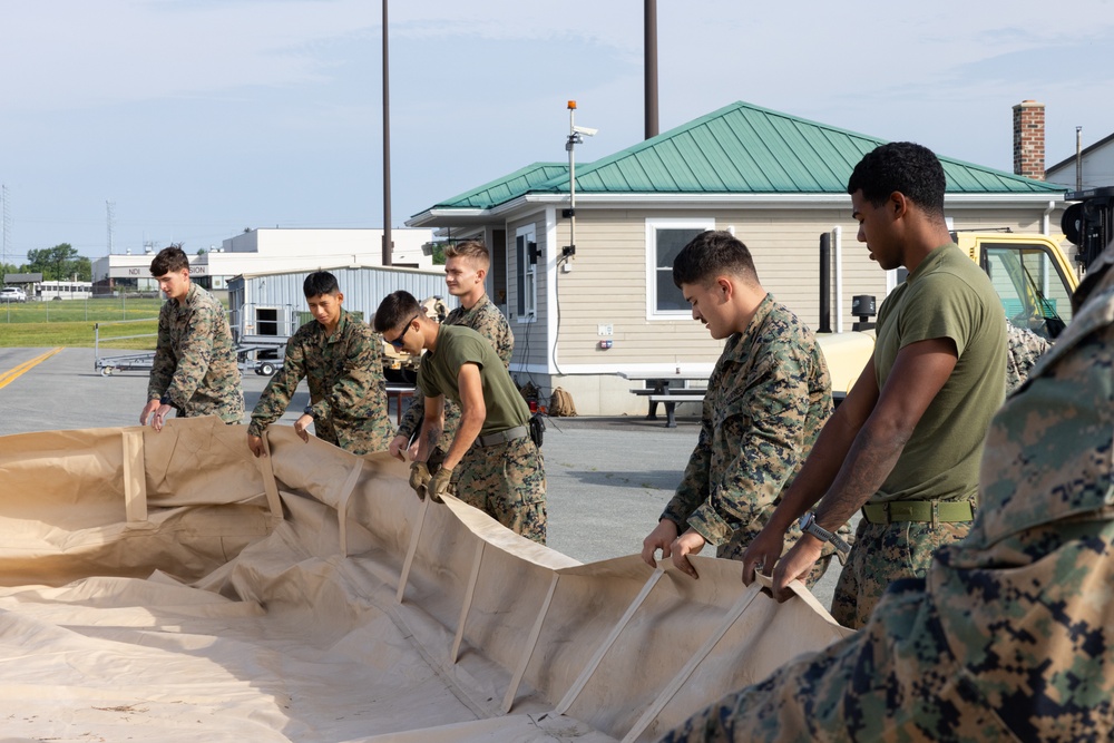 U.S. Marines with MWSS-273 set up a forward arming and refueling point during Atlantic Alliance 2025