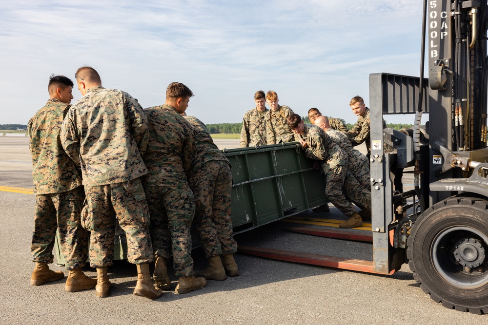 U.S. Marines with MWSS-273 set up a forward arming and refueling point during Atlantic Alliance 2025
