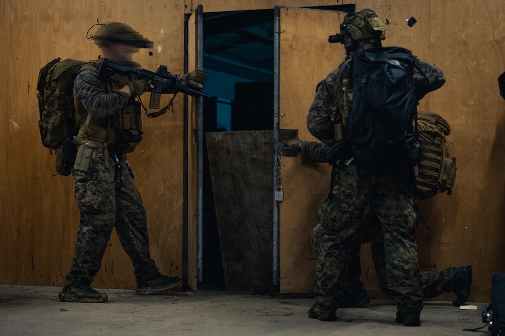 U.S. Marines with Force Reconnaissance Platoon Conduct a Limited Scale Raid