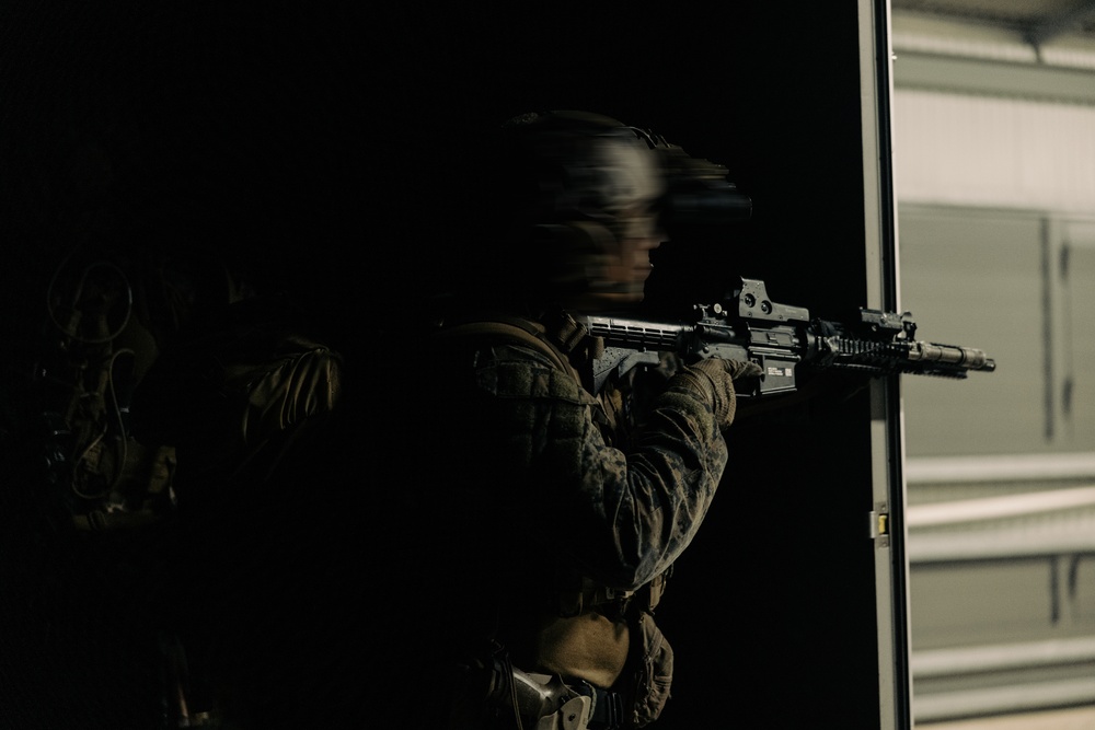 U.S. Marines with Force Reconnaissance Platoon Conduct a Limited Scale Raid