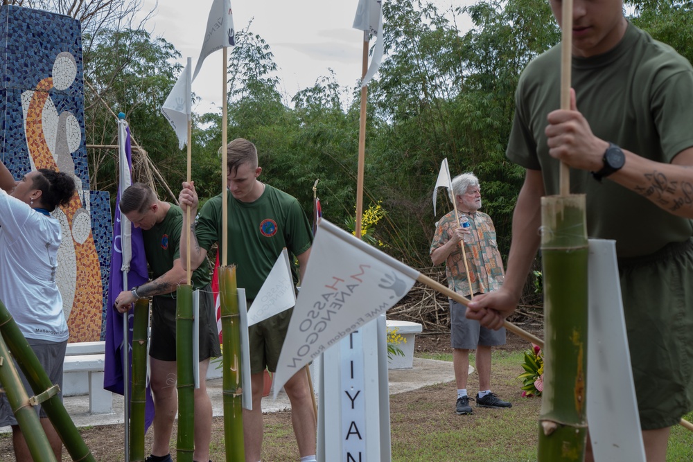 Camp Blaz Marines participate in the Mañenggon Memorial Ceremony