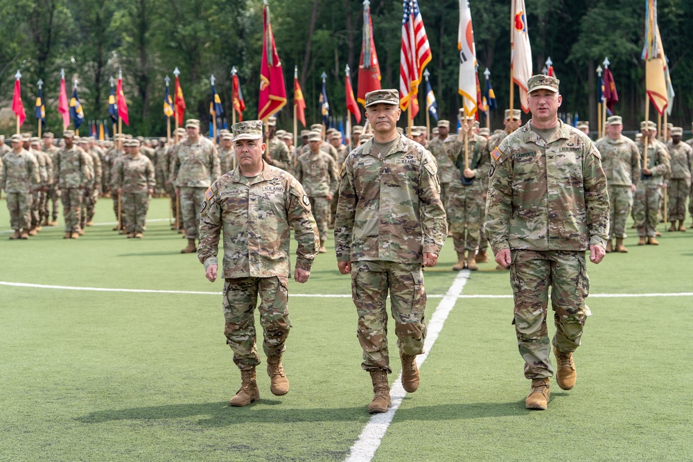 Col. R. Scott Carpenter assumed command of the U.S. Army Materiel Support Command – Korea from Col. Brian T. Donahue during a Change of Command Ceremony held today at Story Field, Camp Carroll.