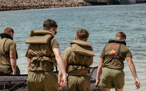 Littoral Engineer Reconnaissance Team and 12th Littoral Logistics Battalion Conduct Combat Rubberized Raid Raft Sustainment Training
