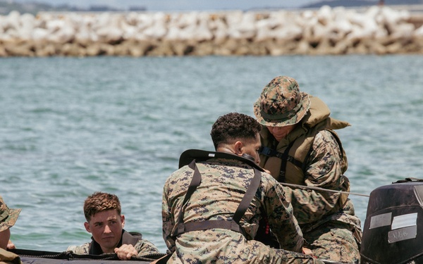 Littoral Engineer Reconnaissance Team and 12th Littoral Logistics Battalion Conduct Combat Rubberized Raid Raft Sustainment Training