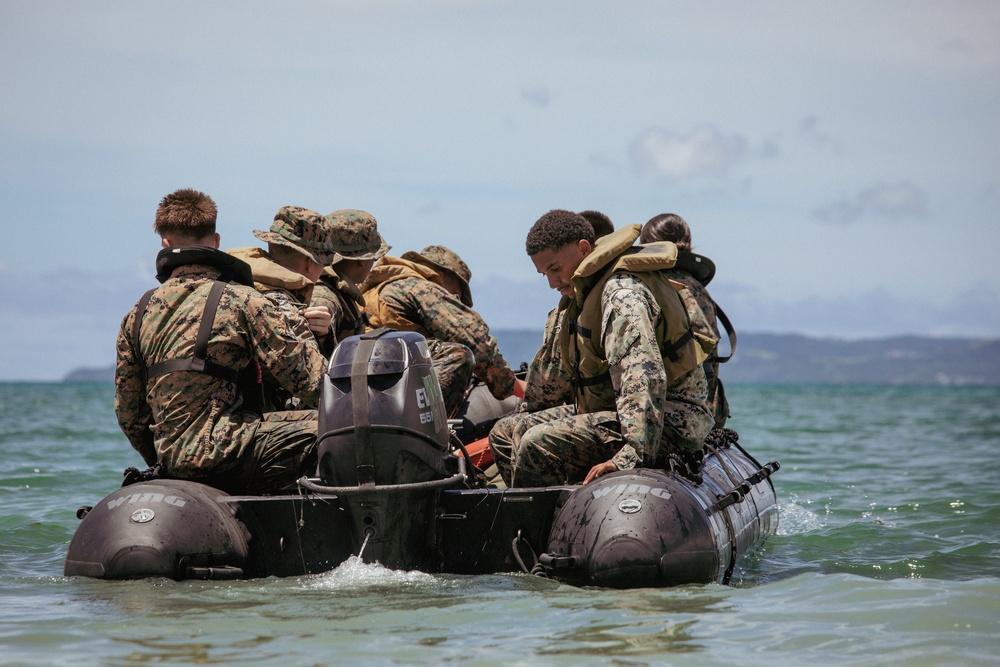 Littoral Engineer Reconnaissance Team and 12th Littoral Logistics Battalion Conduct Combat Rubberized Raid Raft Sustainment Training